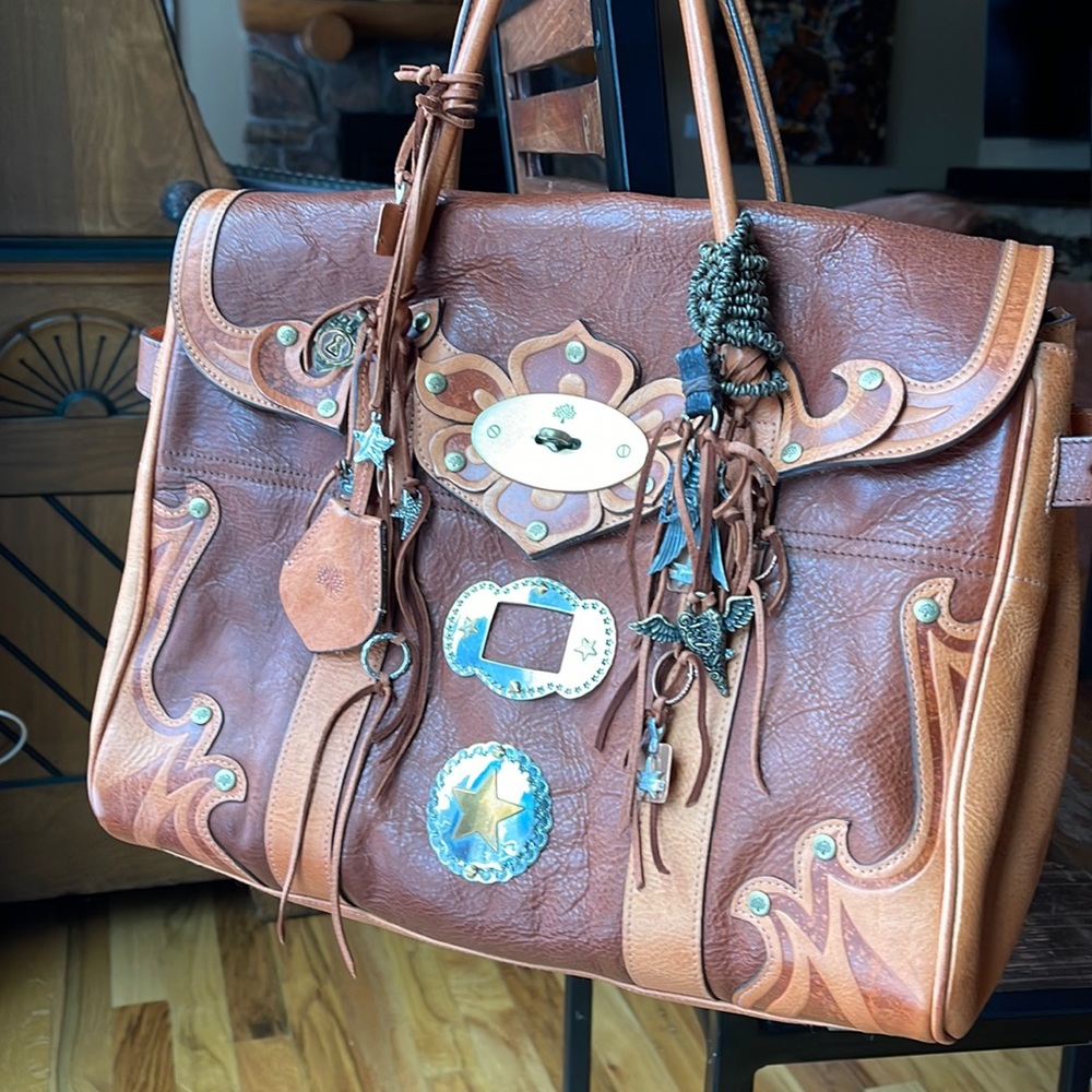 One of a kind remade vintage Mulberry handbag.